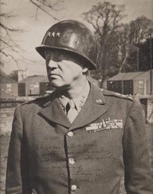 Lot #255 George S. Patton Signed Photograph - presented to the chief of staff of the Communications Zone in the European Theater - Image 1