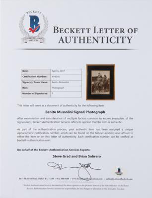 Lot #210 Benito Mussolini Signed Oversized Photograph - Image 3