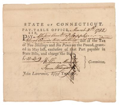 Lot #270 Jedediah Huntington Revolutionary War-Dated Document Signed - Image 1