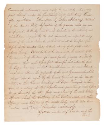 Lot #2 John Adams: Proclamation Restoring Trade with Hispaniola - Image 2
