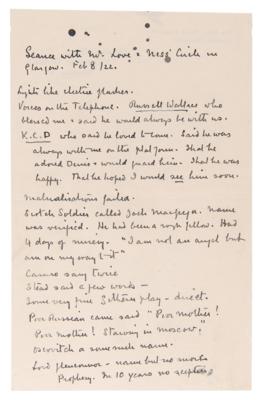 Lot #343 Arthur Conan Doyle (8) Handwritten Manuscripts on Seances and Spiritualism - Image 5