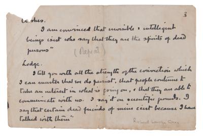 Lot #343 Arthur Conan Doyle (8) Handwritten Manuscripts on Seances and Spiritualism - Image 6