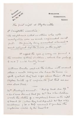 Lot #343 Arthur Conan Doyle (8) Handwritten Manuscripts on Seances and Spiritualism - Image 7