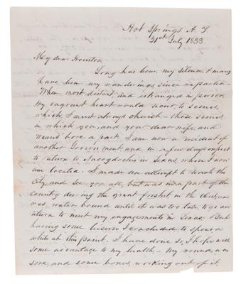 Lot #155 Sam Houston Autograph Letter Signed to Brother on His Arrival in Texas: "Texas is the finest portion of the Globe, that has, ever blessed my vision" - Image 2