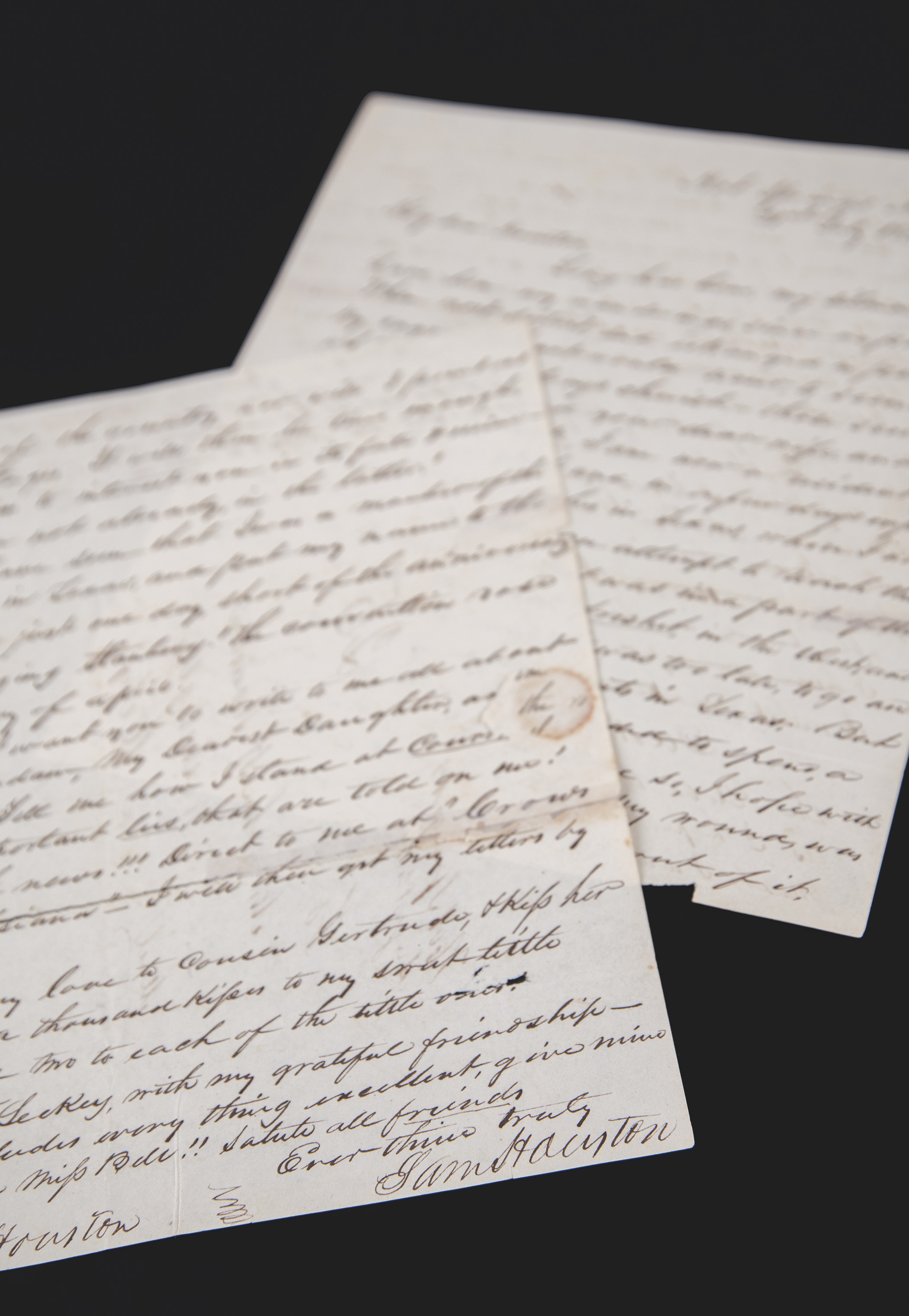 Lot #155 Sam Houston Autograph Letter Signed to Brother on His Arrival in Texas: "Texas is the finest portion of the Globe, that has, ever blessed my vision" - Image 1