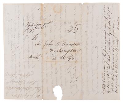 Lot #155 Sam Houston Autograph Letter Signed to Brother on His Arrival in Texas: "Texas is the finest portion of the Globe, that has, ever blessed my vision" - Image 5