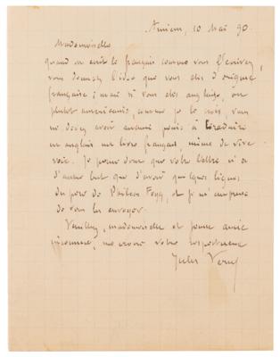 Lot #355 Jules Verne Autograph Letter Signed: A