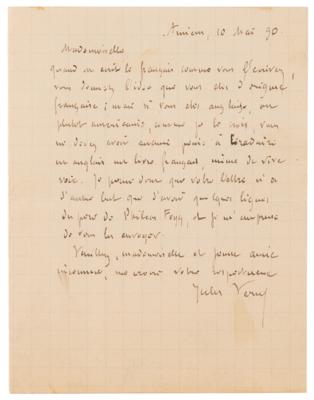 Lot #355 Jules Verne Autograph Letter Signed: "A few lines from the father of Phileas Fogg" - Image 1