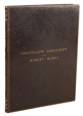 Lot #349 Henry Wadsworth Longfellow Autograph Manuscript: "Robert Burns" - Image 3