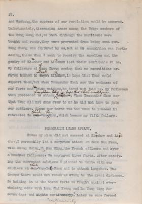 Lot #112 Sun Yat-sen Hand-Annotated Typed Manuscript: "How China Was Made a Republic" - Image 10