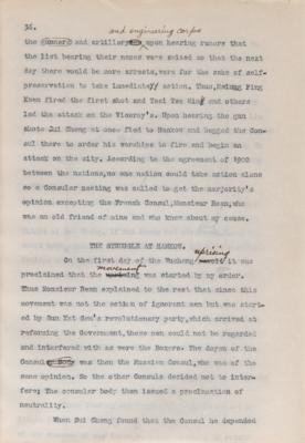 Lot #112 Sun Yat-sen Hand-Annotated Typed Manuscript: "How China Was Made a Republic" - Image 11