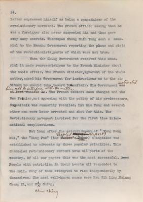 Lot #112 Sun Yat-sen Hand-Annotated Typed Manuscript: "How China Was Made a Republic" - Image 8