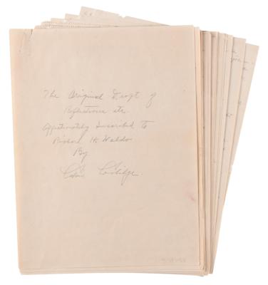 Lot #24 Calvin Coolidge Autograph Manuscript