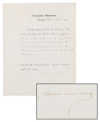 Lot #40 Grover Cleveland Document Signed as President, Sending Condolences on the Death of Czar Alexander III - Image 1
