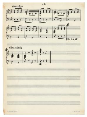 Lot #576 Citizen Kane: Handwritten Musical Score for 'A Poco No' - Image 4