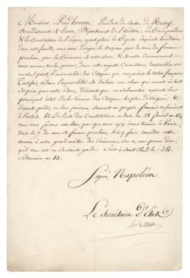 Lot #260 Napoleon: Hugues-Bernard Maret Signed