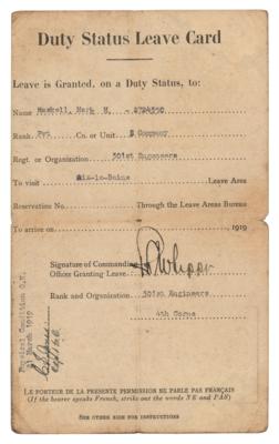 Lot #277 End of WWI: Pershing's General Orders, Third Army Motorcycle License, and Ephemera - Image 3