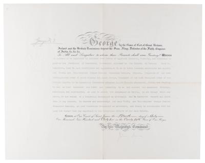 Lot #199 King George V Document Signed