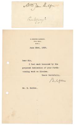 Lot #161 Arthur James Balfour Signature and Typed