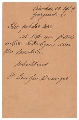 Lot #365 Lion Feuchtwanger Autograph Letter Signed - Image 1