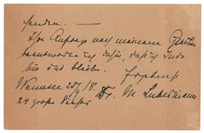 Lot #323 Max Liebermann Autograph Letter Signed