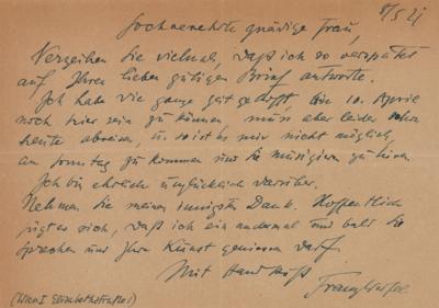 Lot #393 Franz Werfel Autograph Letter Signed - Image 1