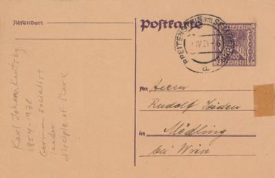 Lot #189 Karl Kautsky Autograph Letter Signed - Image 2