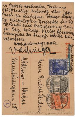 Lot #236 Hans Vaihinger Autograph Letter Signed - Image 2