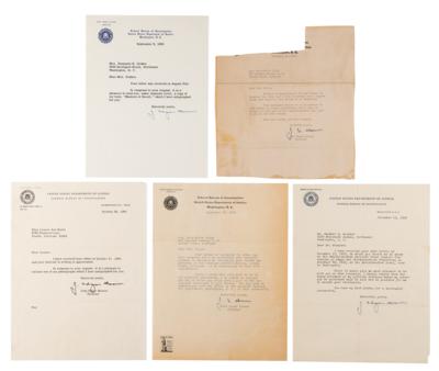 Lot #181 J. Edgar Hoover (5) Typed Letters Signed