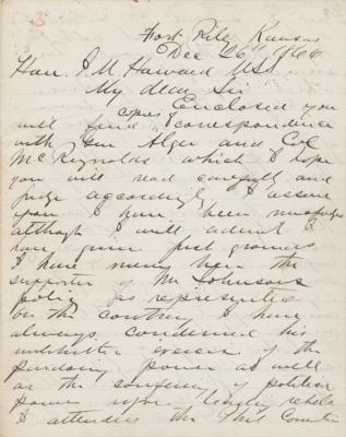 Lot #251 George A. Custer Autograph Letter Signed on Andrew Johnson and Suffrage for "colored men" - Image 2