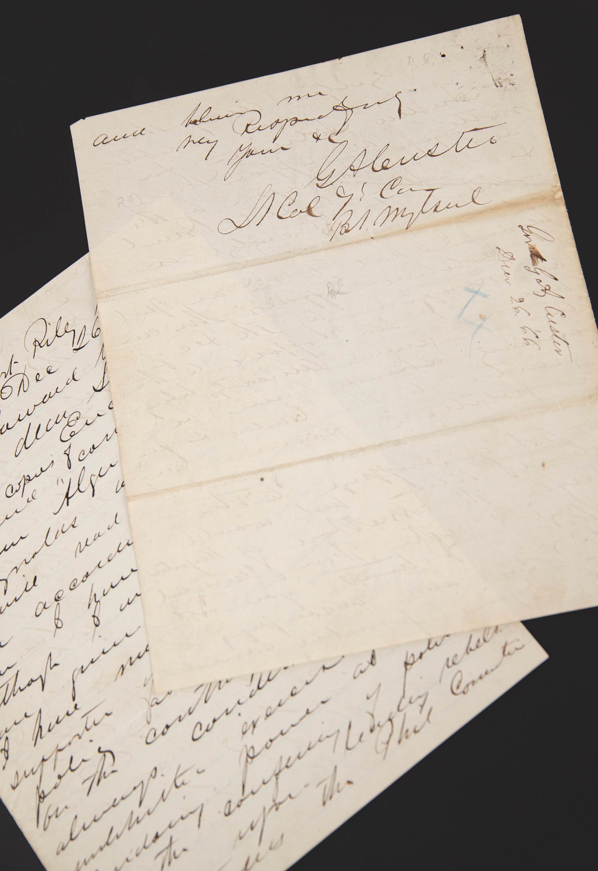 Lot #251 George A. Custer Autograph Letter Signed on Andrew Johnson and Suffrage for "colored men" - Image 1