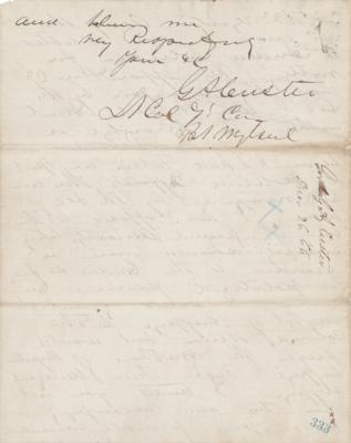 Lot #251 George A. Custer Autograph Letter Signed on Andrew Johnson and Suffrage for "colored men" - Image 5