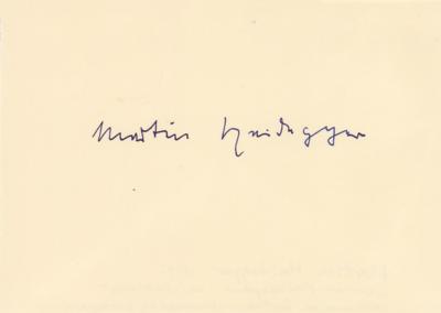 Lot #180 Martin Heidegger Signature