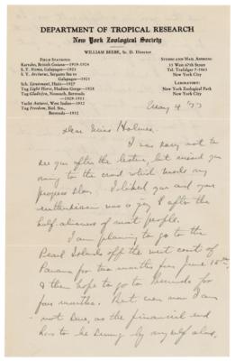 Lot #165 William Beebe Autograph Letter Signed