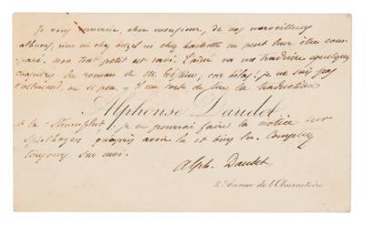 Lot #360 Alphonse Daudet Autograph Letter Signed