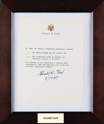 Lot #53 Gerald Ford Signed Souvenir Typescript on JFK Assassination - Image 3