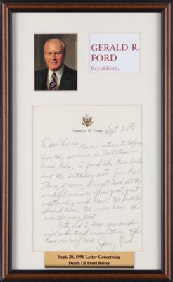 Lot #54 Gerald Ford Autograph Letter Signed on Death of Pearl Bailey - Image 1