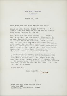 Lot #81 Ronald Reagan Typed Letter Signed as