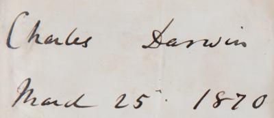 Lot #138 Charles Darwin Signature - Image 3