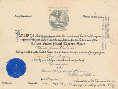 Lot #88 Franklin D. Roosevelt Document Signed as