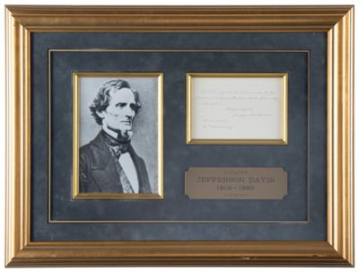 Lot #266 Jefferson Davis Autograph Note Signed