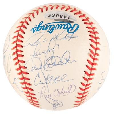 Lot #743 NY Yankees: 1999 Team-Signed Baseball - Image 2