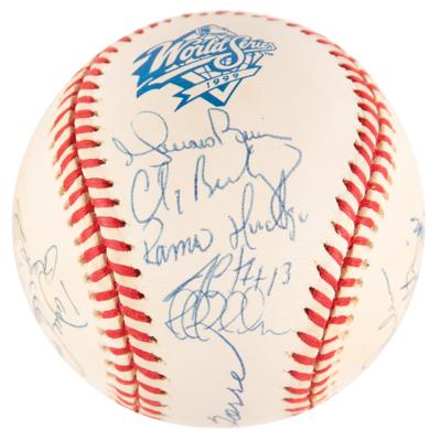 Lot #743 NY Yankees: 1999 Team-Signed Baseball - Image 3