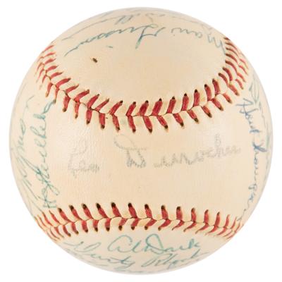 Lot #738 NY Giants: 1955 Team-Signed Baseball - Image 6