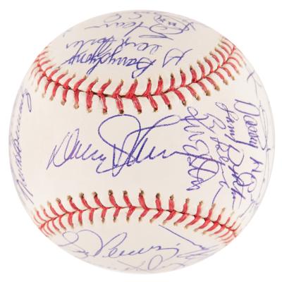 Lot #740 NY Mets: 1986 Team-Signed Baseball - Image 1