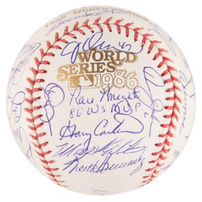 Lot #740 NY Mets: 1986 Team-Signed Baseball - Image 2