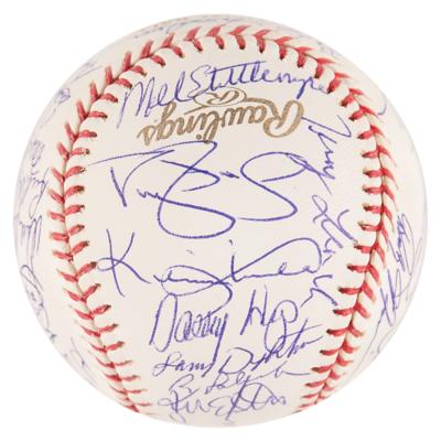 Lot #740 NY Mets: 1986 Team-Signed Baseball - Image 3