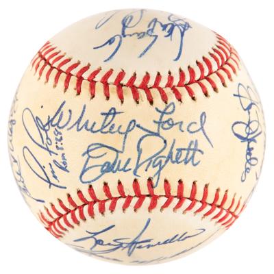 Lot #742 NY Yankees: 1984 Team-Signed Baseball from the Collection of Whitey Ford - Image 1