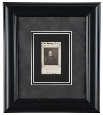 Lot #4 John Quincy Adams Signed Engraving by Nathaniel Dearborn - the earliest known signed image of any president - Image 2
