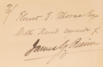 Lot #57 James A. Garfield: James G. Blaine Signed Memorial Address Book - Image 2